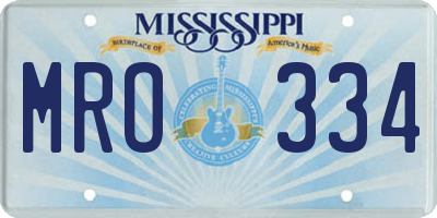 MS license plate MRO334
