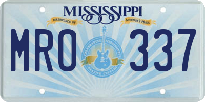 MS license plate MRO337