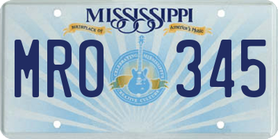 MS license plate MRO345