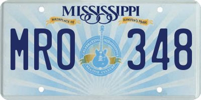 MS license plate MRO348