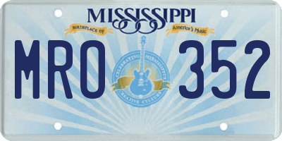 MS license plate MRO352