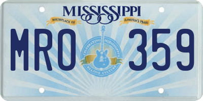 MS license plate MRO359