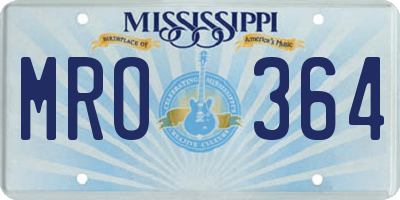 MS license plate MRO364