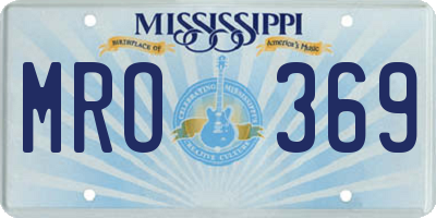 MS license plate MRO369