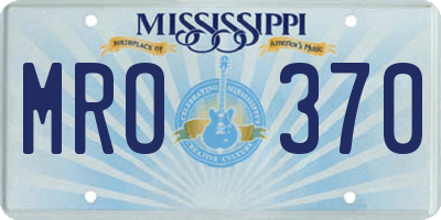 MS license plate MRO370