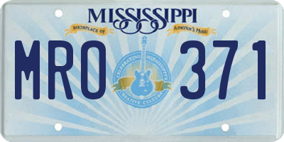 MS license plate MRO371