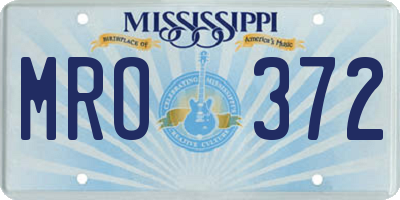 MS license plate MRO372
