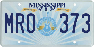 MS license plate MRO373