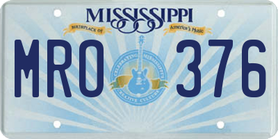 MS license plate MRO376