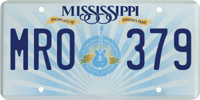 MS license plate MRO379