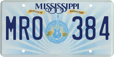 MS license plate MRO384