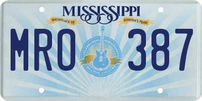 MS license plate MRO387