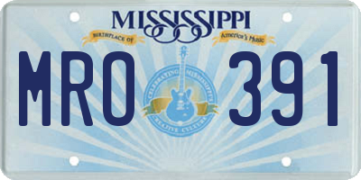 MS license plate MRO391