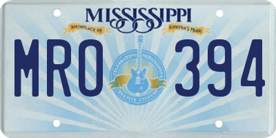 MS license plate MRO394