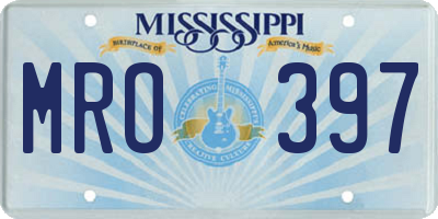 MS license plate MRO397