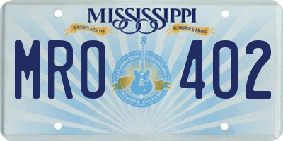 MS license plate MRO402