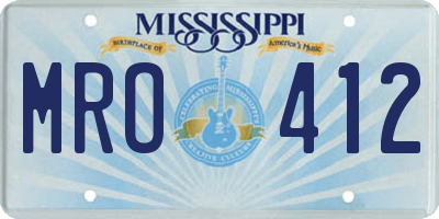 MS license plate MRO412