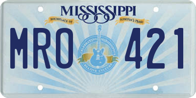 MS license plate MRO421