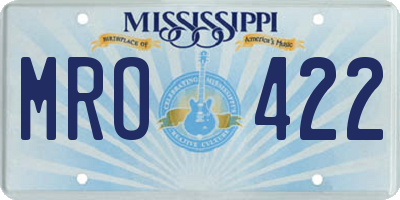 MS license plate MRO422