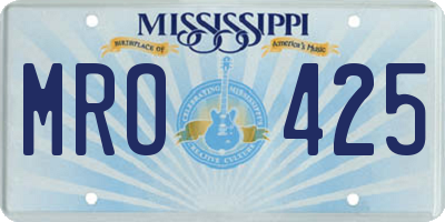 MS license plate MRO425