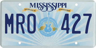 MS license plate MRO427