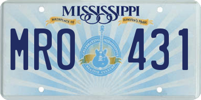 MS license plate MRO431