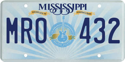 MS license plate MRO432