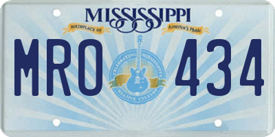 MS license plate MRO434
