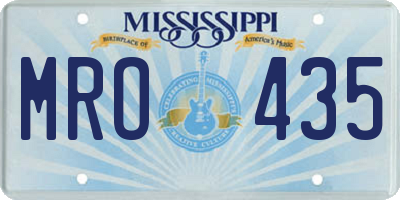 MS license plate MRO435