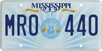 MS license plate MRO440