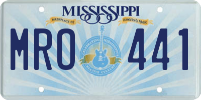 MS license plate MRO441