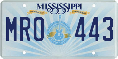 MS license plate MRO443