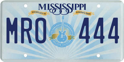 MS license plate MRO444