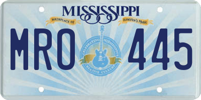 MS license plate MRO445