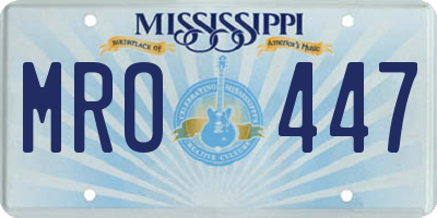 MS license plate MRO447