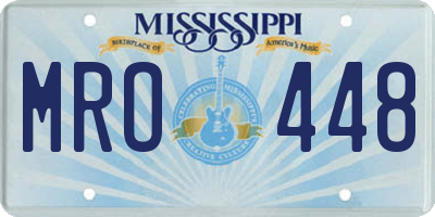 MS license plate MRO448