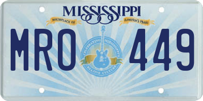 MS license plate MRO449