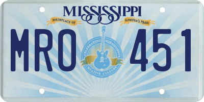 MS license plate MRO451