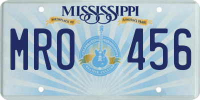 MS license plate MRO456