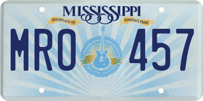 MS license plate MRO457