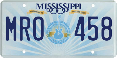 MS license plate MRO458