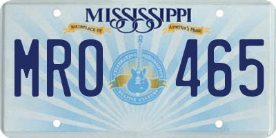 MS license plate MRO465