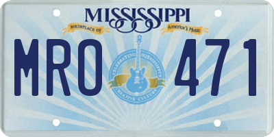MS license plate MRO471