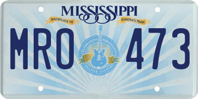 MS license plate MRO473