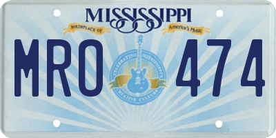 MS license plate MRO474