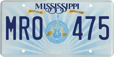 MS license plate MRO475