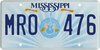 MS license plate MRO476