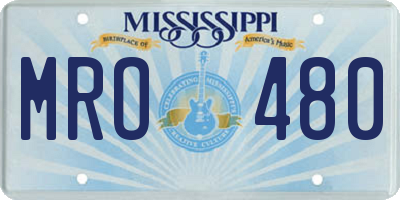 MS license plate MRO480