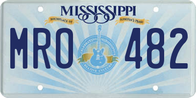 MS license plate MRO482