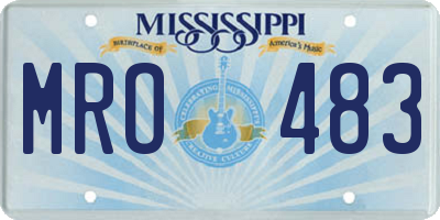 MS license plate MRO483